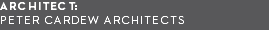 architect:  peter cardew architects